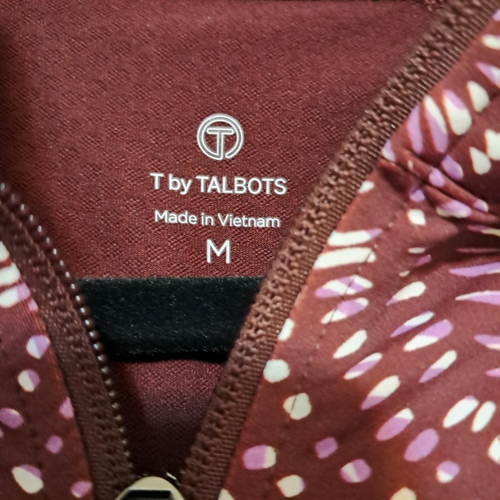 Talbots Burgundy Patterned Quarter zip pullover. … - image 3